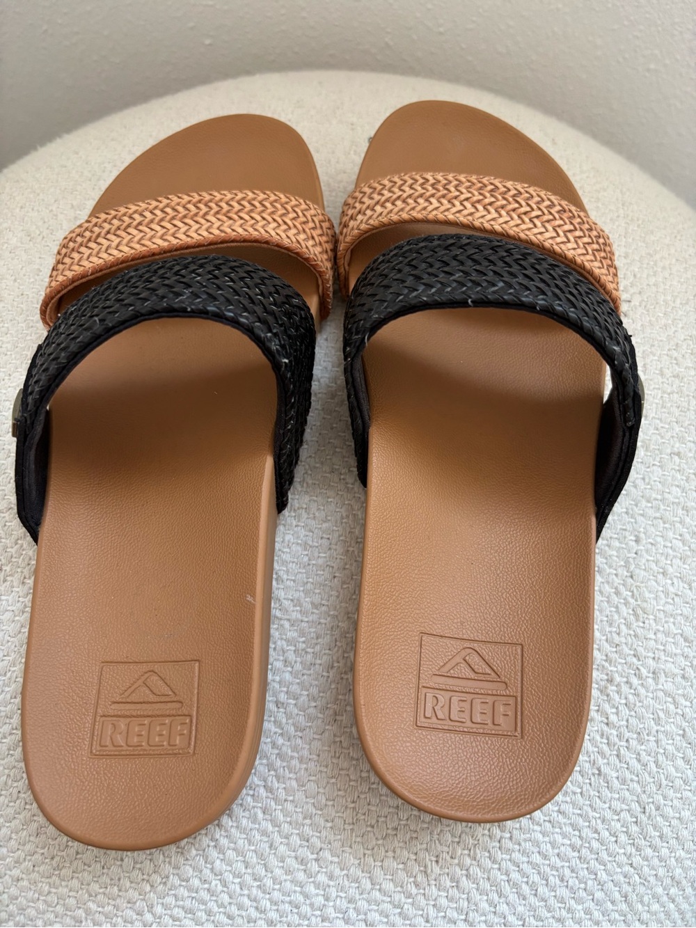 Reef Woven Slide Sandal in Black and Tan - Picture 3 of 5